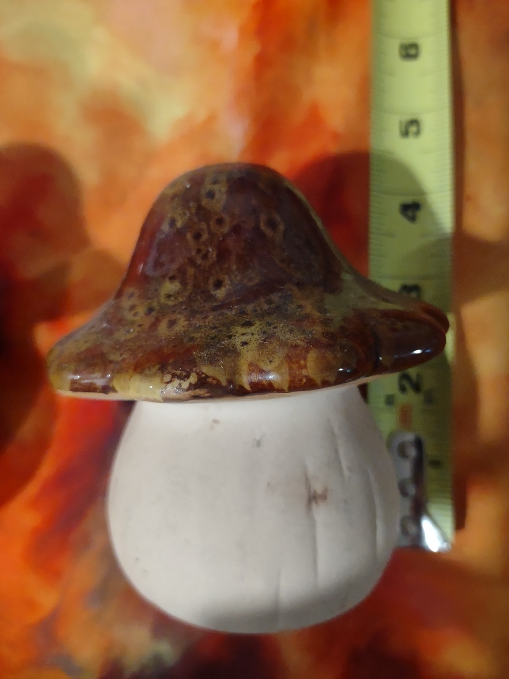 Unbranded Brown Glazed Ceramic Mushroom Hide for Reptiles